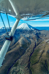 Scenic flight around Mount Ngauruhoe in Tongariro National Park - New Zealand.