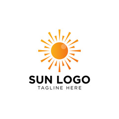 sun logo and icon vector illustration design template