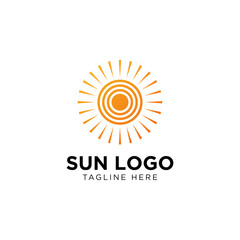 sun logo and icon vector illustration design template
