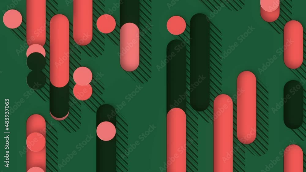 Leinwandbilder Digital loop animation of colored geometric pattern. 3d rendering background HD