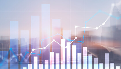 Stock market forex trading graph and candlestick chart