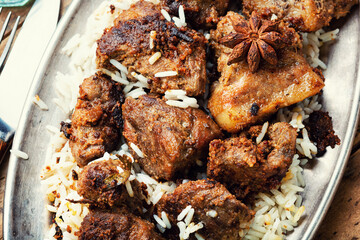 Pork vindaloo, a popular Indian dish.