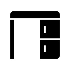 Desk icon isolated on white background