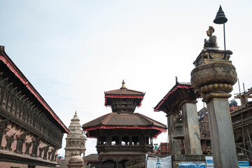 Kathmandu,Nepal- April 20,2019 : Patan Durbar Square is situated at the centre of Lalitpur city. Patan is one of the oldest know Buddhist City. It is a center of both Hinduism and Buddhism.