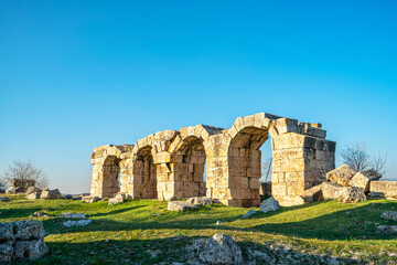 Fototapeta na wymiar Laodikeia is one of the important archaeological remains for the region along with Hierapolis (Pamukkale) and Tripolis in Turkey