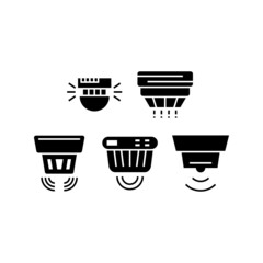 Smoke Detector set icon isolated on white background