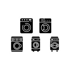 Washing Machine set icon isolated on white background