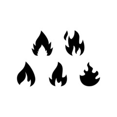 Fire set icon isolated on white background