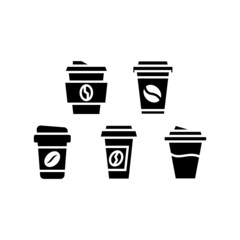 Espresso Coffee set icon isolated on white background