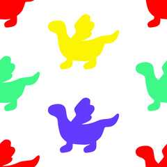 Colorful bright seamless background with dragons. Dragon Silhouette