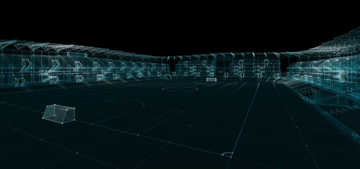 Universal Stadium Hologram. Sport and Technology Concept