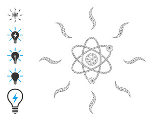 Vector quantum radiation mesh icon model. Abstract 2d mesh quantum radiation, designed with flat mesh.