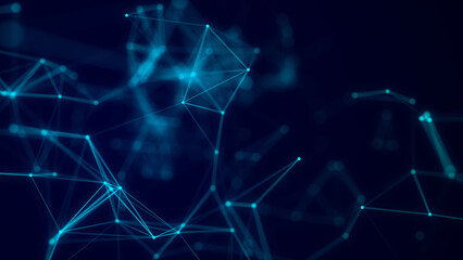 Fototapeta premium Network connection structure. Technology connect big data. Science background. Business futuristic backdrop. 3D rendering.