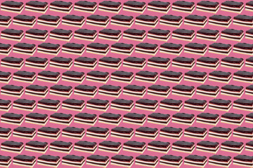 Abstract patterned background composed of cherry cakes