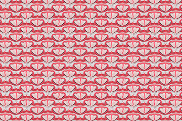 Abstract patterned background composed of heart-shaped ceramic boxes