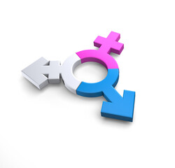 transgender third gender icon 3D gender fluid