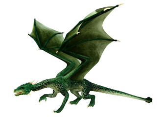 Fototapeta premium 3D Rendering Fairy Tale Dragon on White