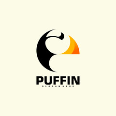 Puffin Bird Logo Vector Design. Animal Logo Concept. Creative Design Template