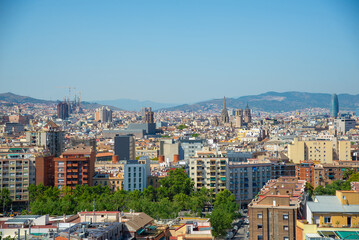 Fototapeta na wymiar View of the Barcelona city