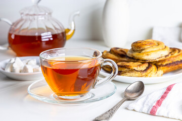 Homemade cookies and a cup of tea in the morning.