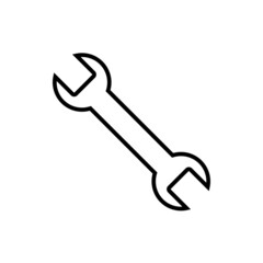 Wrench line icon, vector outline logo isolated on white background