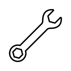 Wrench line icon, vector outline logo isolated on white background