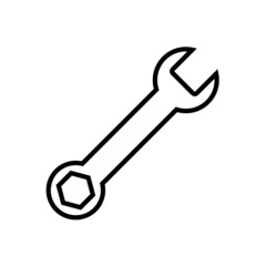 Wrench line icon, vector outline logo isolated on white background
