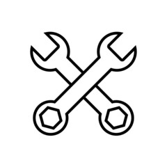 Wrench line icon, vector outline logo isolated on white background