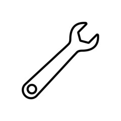 Wrench line icon, vector outline logo isolated on white background