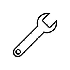 Wrench line icon, vector outline logo isolated on white background