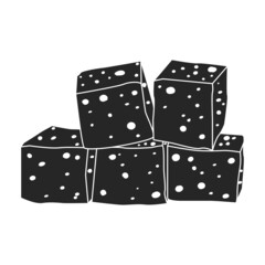 Cheese tofu vector icon.Black vector icon isolated on white background cheese tofu.