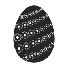 Chocolate egg vector icon. Black vector icon isolated on white background chocolate egg.