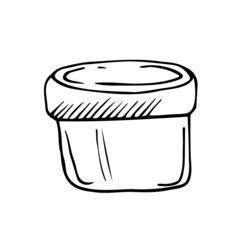 vector illustration of hand drawn bottles for cosmetics. EPS. Cream,lotion bottle