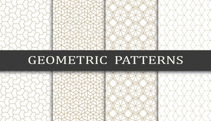 Set of arabic seamless patterns. Asian geometric traditional design islamic pattern. Seamless arabic ramadan pattern.