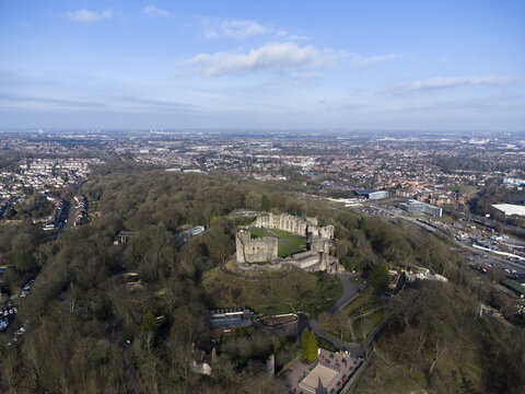 Generic aerial view of Dudley town centre in the UK