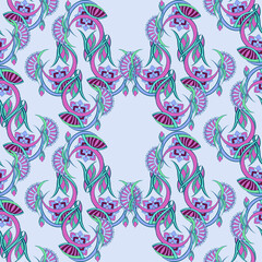 Seamless abstract floral pattern. Purple vector background. Graphic modern pattern
