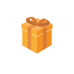 Orange gift box icon isolated vector illustration