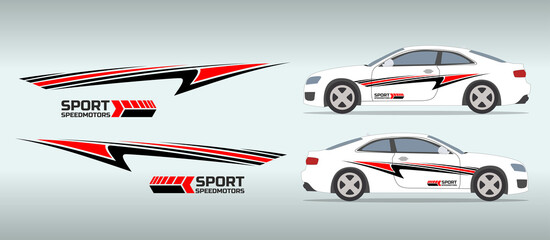 Car side sticker design. Auto vinyl decal template. Suitable for printing or cutting.
