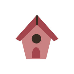 Cartoon birdhouse on a white background. Isolate. Symbol of family happiness. Stock vector