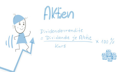 Aktien Dividendenrendite Dividende Grafik Abbildung Stift Zeichnung Dividende Rendite