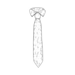 Male tie formal appearance element, sketch vector illustration isolated.