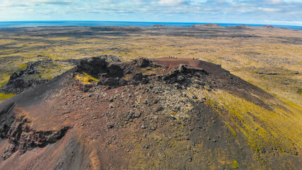 Fototapeta na wymiar Aerial view of Saxholl Crater, Iceland.