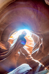 Antelope Canyon sunlight games and rocks - Arizona - USA. © jovannig