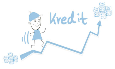 Kredit Zinsen Diagramm Pfeil Anstieg Steigerung 