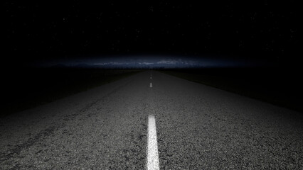 Fototapeta na wymiar road to horizon by night