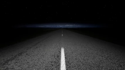 Fotobehang road to horizon by night © magann