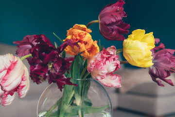 Bunch of Parrot Style Tulips