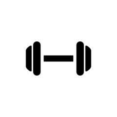Editable dumbbell silhouette icon. Vector.