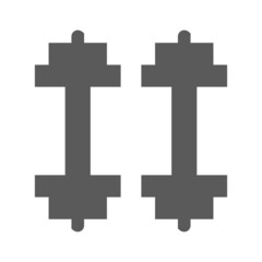 Obraz premium Two dumbbell silhouette icons. Vector