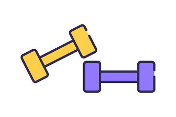 Dumbbell icon set. Training. Vectors.